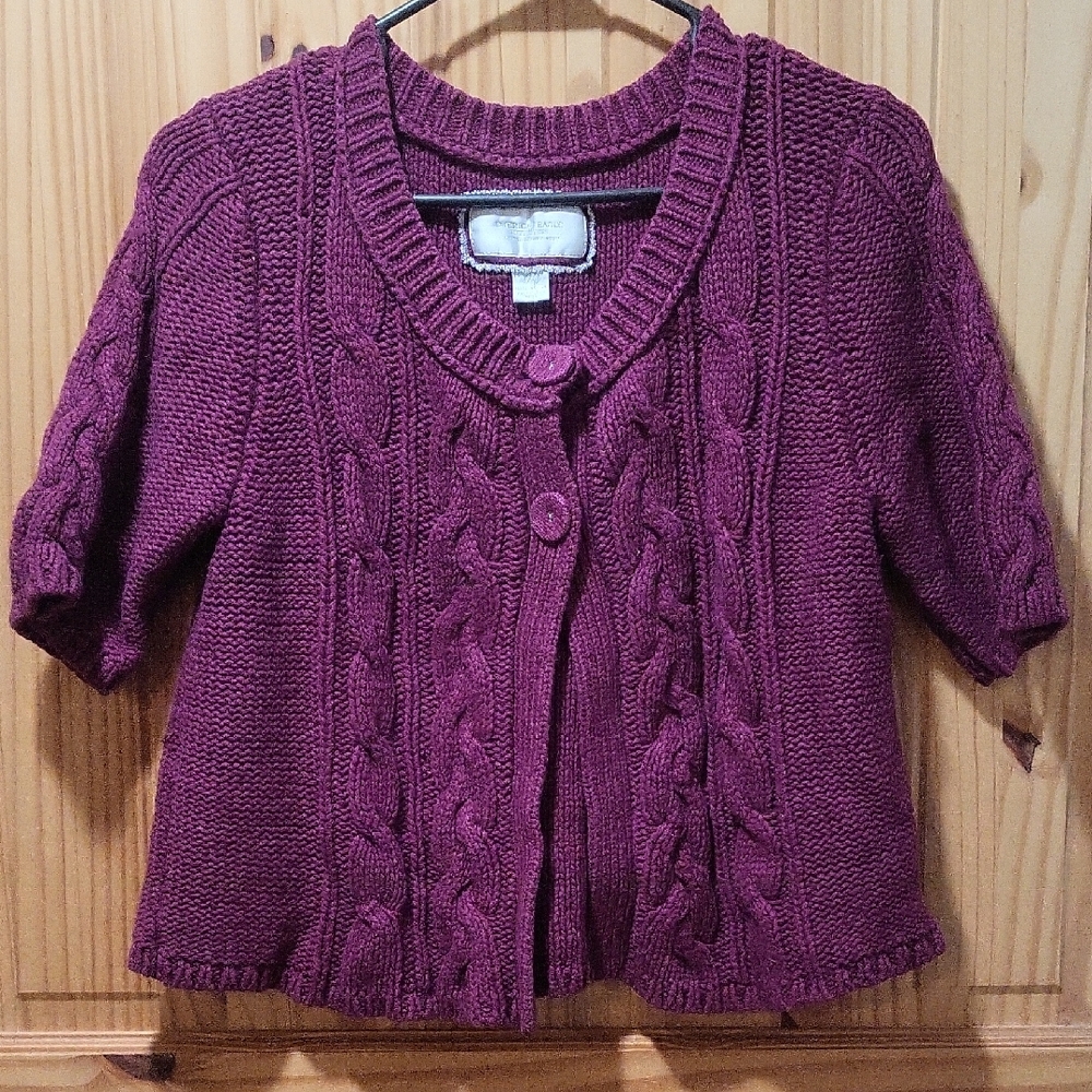 American Eagle Women's Cable Knit Sweater - Purple